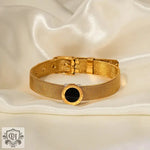 18K Gold and Black Stone Bracelet - QH Clothing