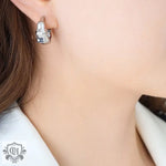 18K gold noble and atmospheric C-shaped earrings with bamboo design - QH Clothing