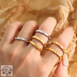 18K Gold Bamboo-inspired Versatile Ring - QH Clothing