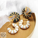 18K Gold Bamboo Textured Versatile Earrings - QH Clothing