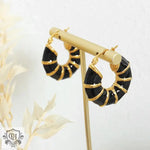 18K Gold Bamboo Textured Versatile Earrings - QH Clothing