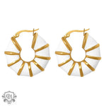 18K Gold Bamboo Textured Versatile Earrings - QH Clothing