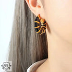 18K Gold Bamboo Textured Versatile Earrings - QH Clothing