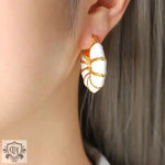 18K Gold Bamboo Textured Versatile Earrings - QH Clothing