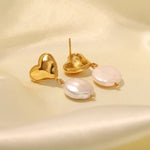 18K Gold Baroque Pearl Pendant Earrings - QH Clothing