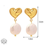 18K Gold Baroque Pearl Pendant Earrings - QH Clothing