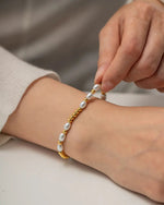 18K Gold Bead & Pearl Bracelet - QH Clothing