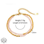 18K Gold Beaded Necklace & Bracelet - QH Clothing