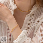 18K Gold Beaded Necklace & Bracelet - QH Clothing