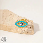 18K Gold Blue Devil Eye Versatile Ring - QH Clothing