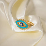 18K Gold Blue Devil Eye Versatile Ring - QH Clothing