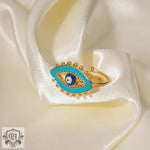 18K Gold Blue Devil Eye Versatile Ring - QH Clothing