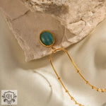 18K Gold Blue Inlaid Zircon Necklace - QH Clothing