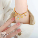 18K Gold Bohemian Tree of Life and Sun with Turquoise Necklace & Bracelet - QH Clothing