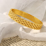 18K gold light luxury simple braided design versatile bracelet - QH Clothing