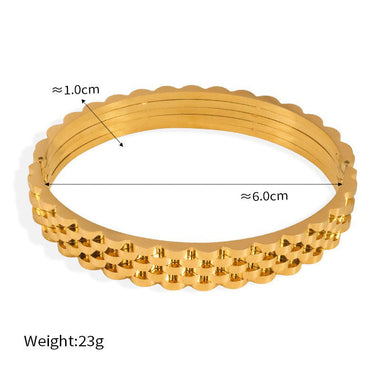 18K gold light luxury simple braided design versatile bracelet - QH Clothing