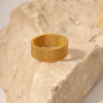 18K Gold Braided Elegance Ring - QH Clothing