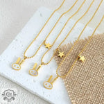 18K Gold Bunny and Star Pendant Necklace - QH Clothing