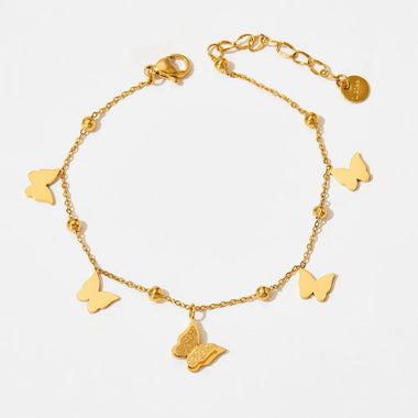 18K Gold Butterfly Bracelet and Necklace - QH Clothing