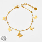 18K Gold Butterfly Bracelet and Necklace - QH Clothing