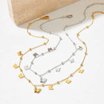 18K Gold Butterfly Bracelet and Necklace - QH Clothing