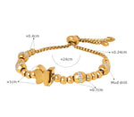 18K Gold Butterfly/Love/Ball Bead Design Bracelet - QH Clothing