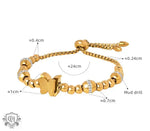 18K Gold Butterfly/Love/Ball Bead Design Bracelet - QH Clothing