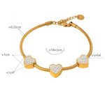 18K Gold Butterfly/Love/Ball Bead Design Bracelet - QH Clothing