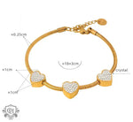 18K Gold Butterfly/Love/Ball Bead Design Bracelet - QH Clothing