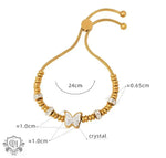 18K Gold Butterfly/Love/Ball Bead Design Bracelet - QH Clothing