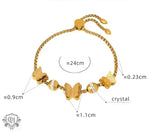 18K Gold Butterfly/Love/Ball Bead Design Bracelet - QH Clothing