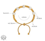 18K Gold Butterfly/Love/Ball Bead Design Bracelet - QH Clothing