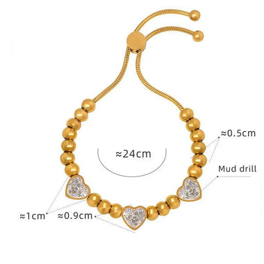 18K Gold Butterfly/Love/Ball Bead Design Bracelet - QH Clothing