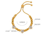 18K Gold Butterfly/Love/Ball Bead Design Bracelet - QH Clothing