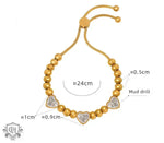 18K Gold Butterfly/Love/Ball Bead Design Bracelet - QH Clothing