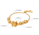 18K Gold Butterfly/Love/Ball Bead Design Bracelet - QH Clothing