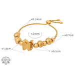 18K Gold Butterfly/Love/Ball Bead Design Bracelet - QH Clothing