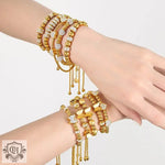 18K Gold Butterfly/Love/Ball Bead Design Bracelet - QH Clothing