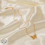 18K Gold Butterfly Pendant Necklace & Earrings - QH Clothing