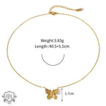 18K Gold Butterfly Pendant Necklace & Earrings - QH Clothing