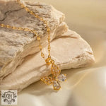 18K Gold Butterfly White Zircon inlay Necklace - QH Clothing