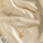 18K Gold Butterfly White Zircon inlay Necklace - QH Clothing