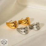 18K Gold C-Shaped Double Line Earrings - QH Clothing