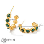 18K Gold C-Shaped Zirconia Elegance Earrings - QH Clothing