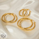 18K Gold Cable Line Earrings - QH Clothing