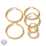 18K Gold Cable Line Earrings - QH Clothing