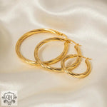 18K Gold Cable Line Earrings - QH Clothing