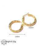 18K Gold Cable Line Earrings - QH Clothing