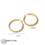 18K Gold Cable Line Earrings - QH Clothing