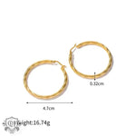 18K Gold Cable Line Earrings - QH Clothing